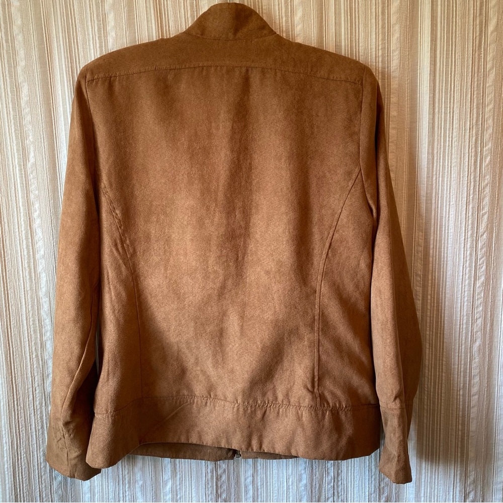 Women's Brown Ruffle-Front Jacket - Picture 2 of 3